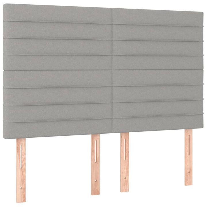 sengegavl lysegrå 144x5x118/128 cm stof