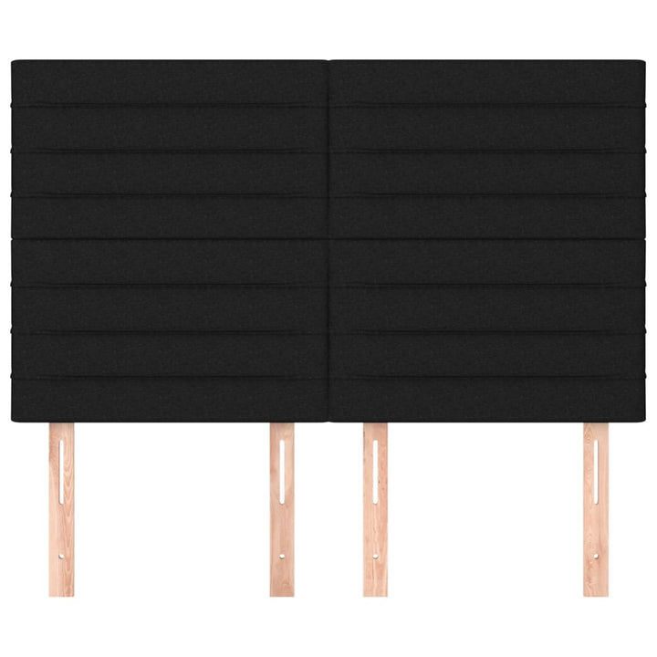 sengegavl sort 144x5x118/128 cm stof