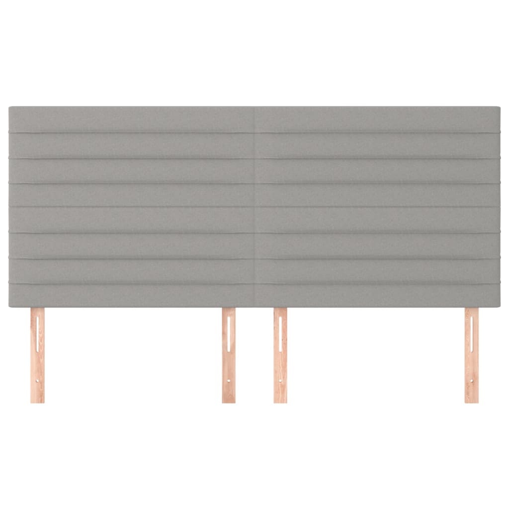 sengegavl lysegrå 160x5x118/128 cm stof