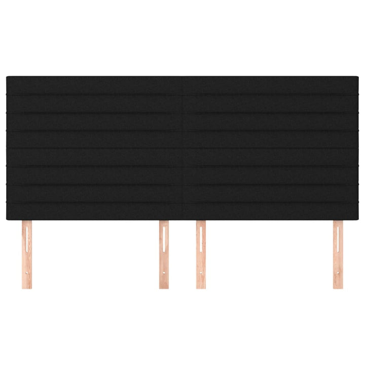 sengegavl sort 160x5x118/128 cm stof