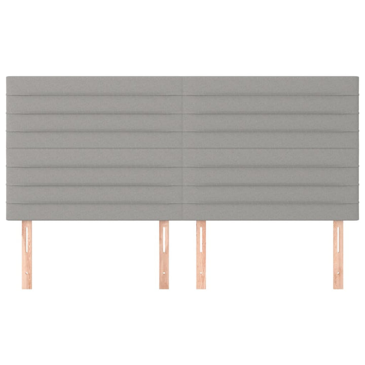 sengegavl lysegrå 180x5x118/128 cm stof