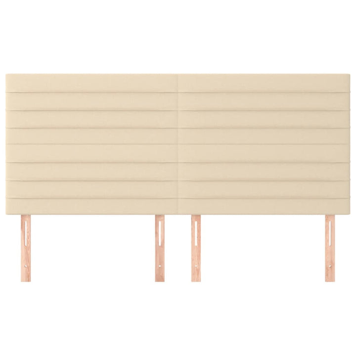 sengegavl cremefarvet 180x5x118/128 cm stof