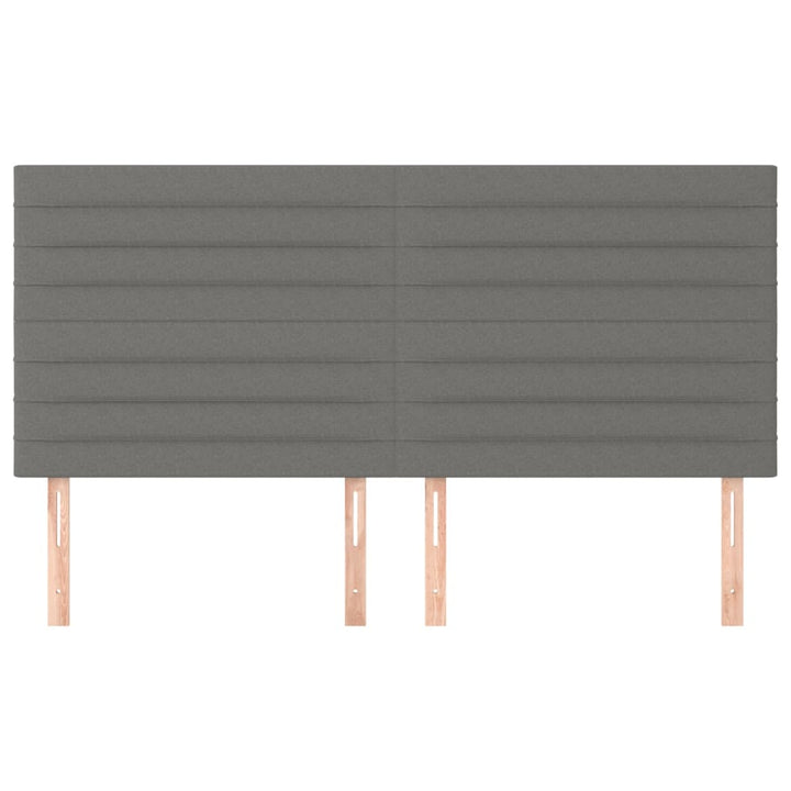 sengegavl mørkegrå 200x5x118/128 cm stof