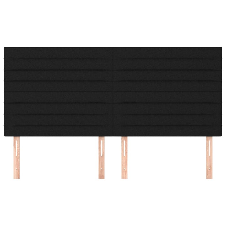 sengegavl sort 200x5x118/128 cm stof