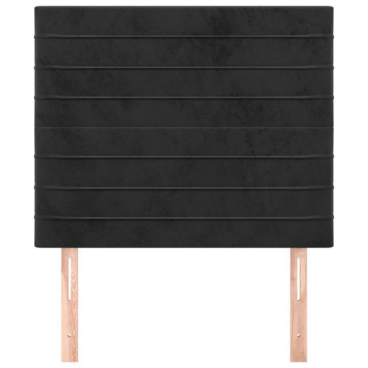 sengegavl sort 80x5x118/128 cm fløjl
