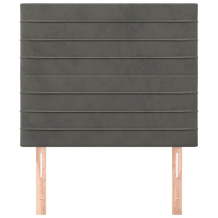 sengegavl mørkegrå 90x5x118/128 cm fløjl