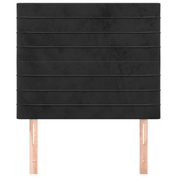 sengegavl sort 90x5x118/128 cm fløjl