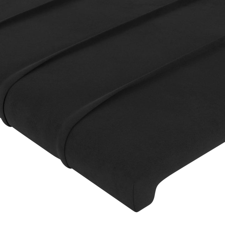 sengegavl sort 90x5x118/128 cm fløjl