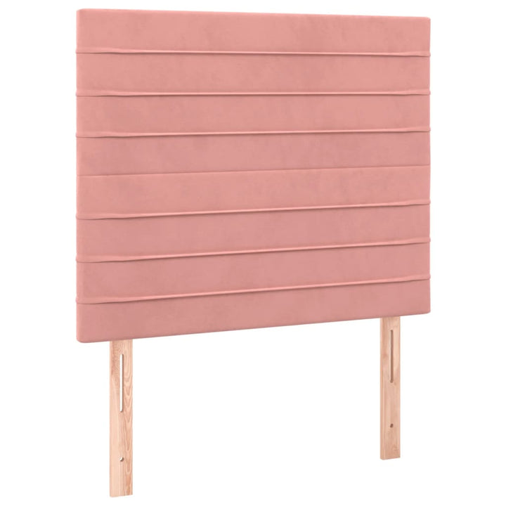 sengegavl lyserød 90x5x118/128 cm fløjl