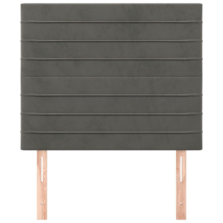 sengegavl mørkegrå 100x5x118/128 cm fløjl
