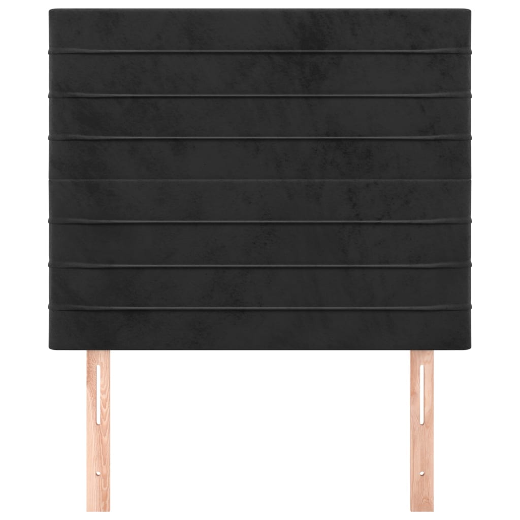 sengegavl sort 100x5x118/128 cm fløjl