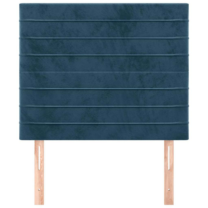 sengegavl mørkeblå 100x5x118/128 cm fløjl