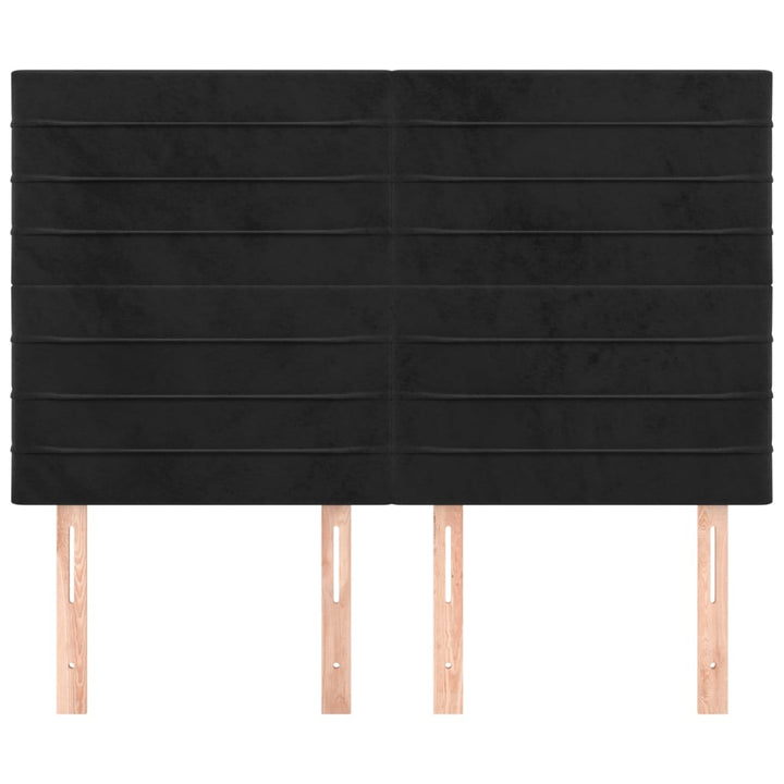 sengegavl sort 144x5x118/128 cm fløjl