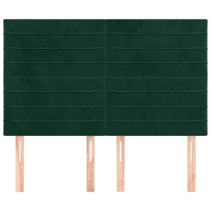 sengegavl mørkegrøn 144x5x118/128 cm fløjl
