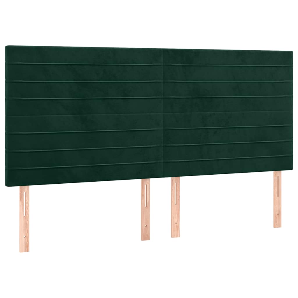 sengegavl mørkegrøn 160x5x118/128 cm fløjl