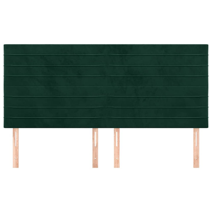 sengegavl mørkegrøn 160x5x118/128 cm fløjl