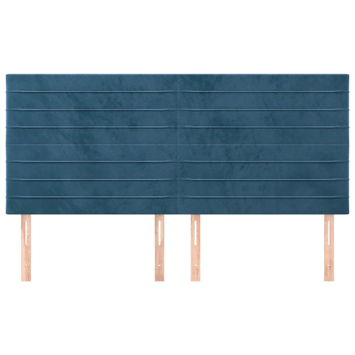 sengegavl mørkeblå 160x5x118/128 cm fløjl