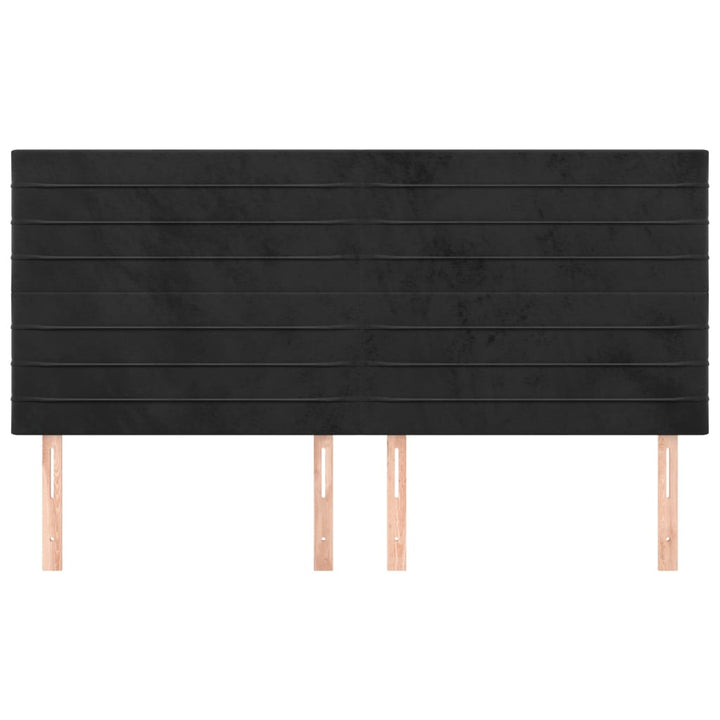 sengegavl sort 180x5x118/128 cm fløjl
