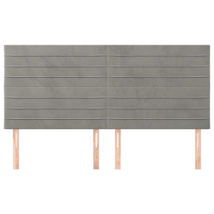 sengegavl lysegrå 200x5x118/128 cm fløjl