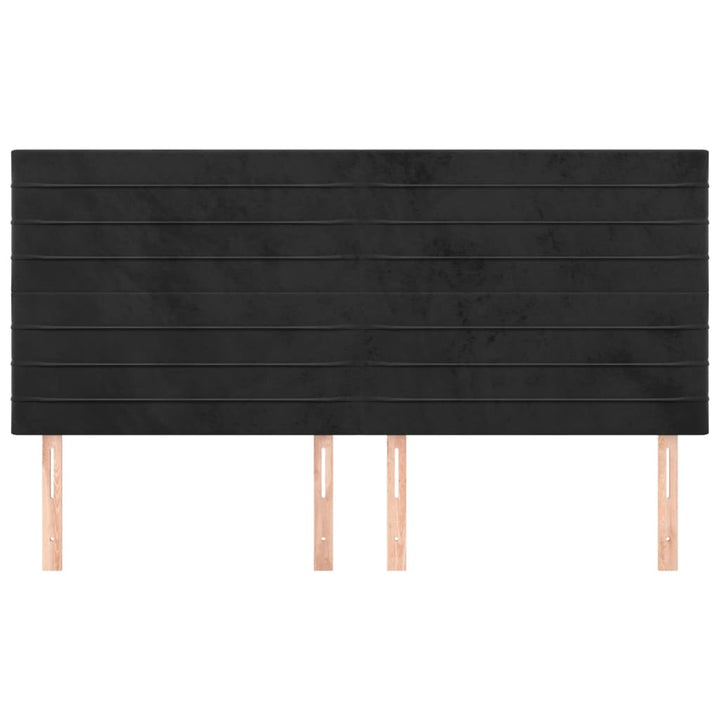 sengegavl sort 200x5x118/128 cm fløjl
