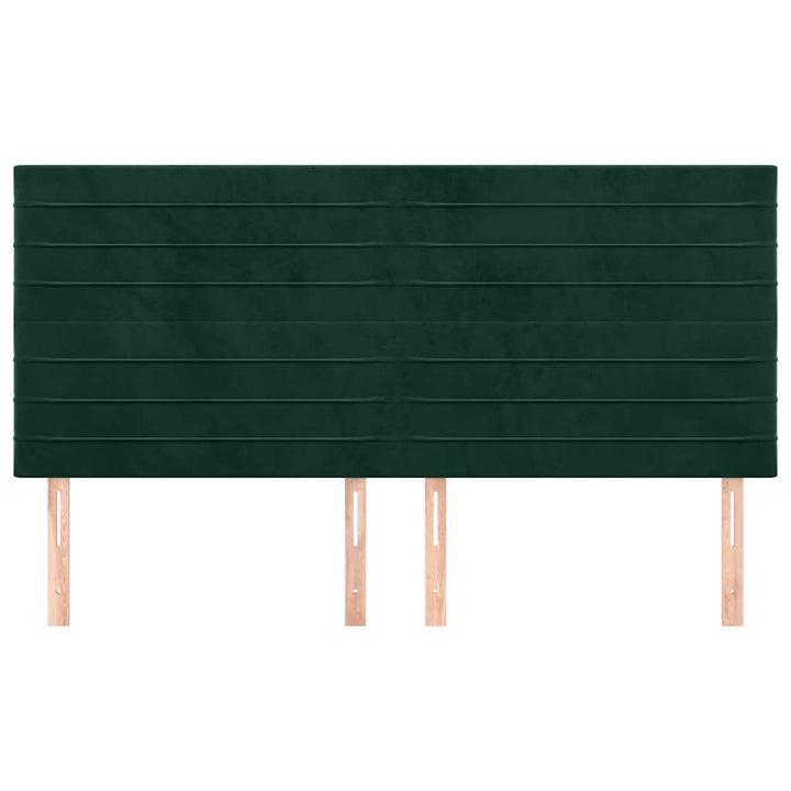 sengegavl mørkegrøn 200x5x118/128 cm fløjl