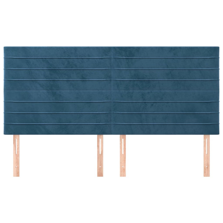 sengegavl mørkeblå 200x5x118/128 cm fløjl