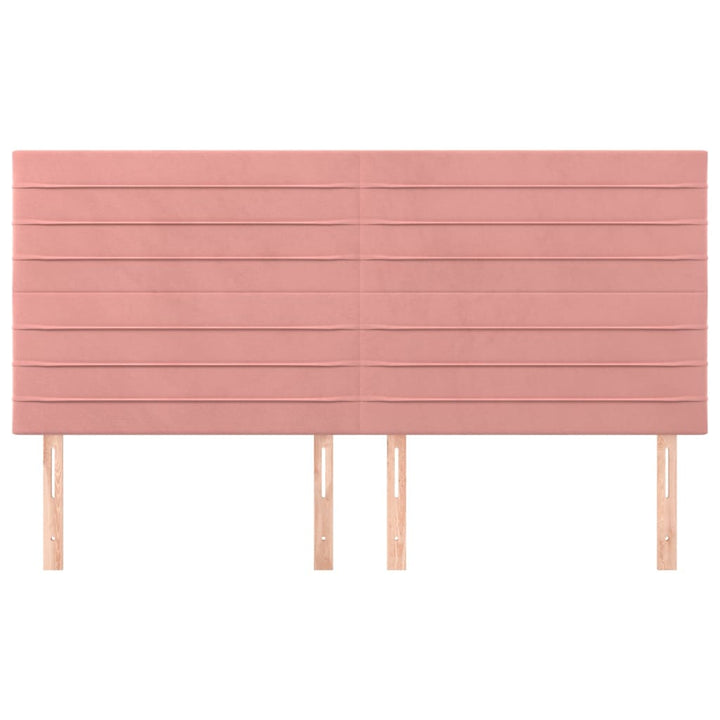 sengegavl lyserød 200x5x118/128 cm fløjl