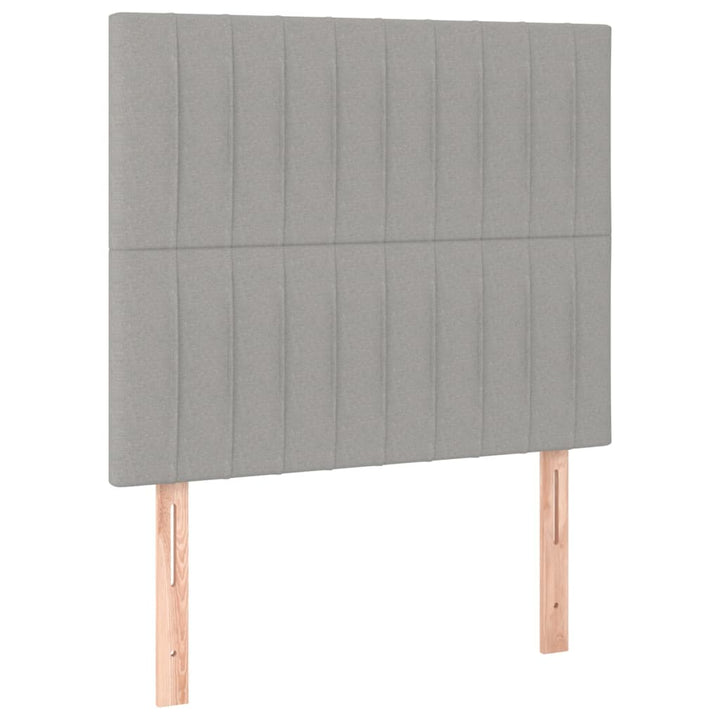 sengegavl lysegrå 80x5x118/128 cm stof