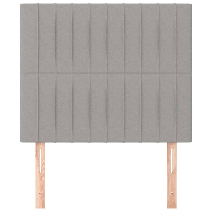 sengegavl lysegrå 80x5x118/128 cm stof