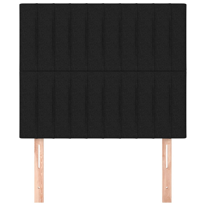 sengegavl sort 80x5x118/128 cm stof