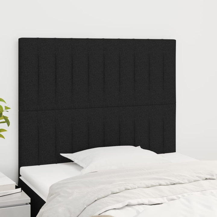sengegavl sort 80x5x118/128 cm stof