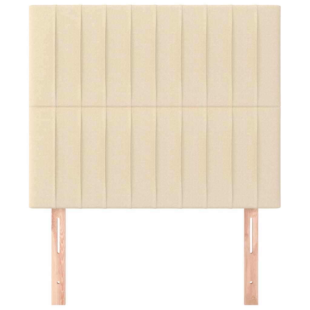 sengegavl cremefarvet 80x5x118/128 cm stof