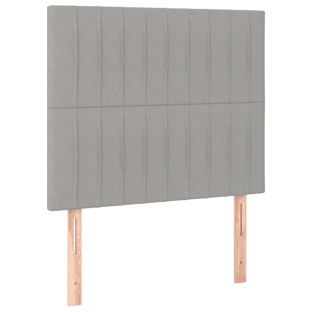 sengegavl lysegrå 90x5x118/128 cm stof