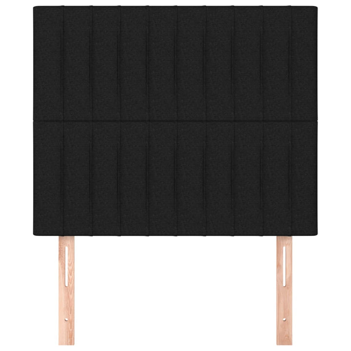 sengegavl sort 90x5x118/128 cm stof