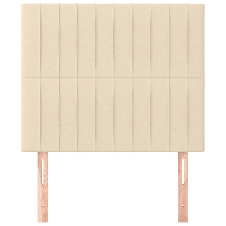 sengegavl cremefarvet 90x5x118/128 cm stof
