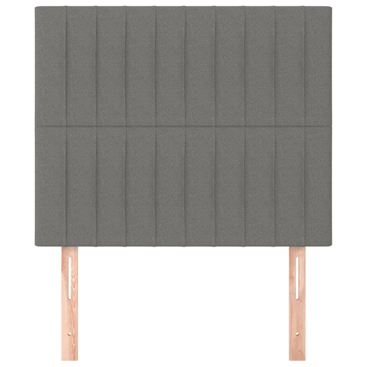 sengegavl mørkegrå 100x5x118/128 cm stof