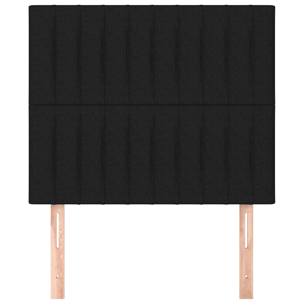 sengegavl sort 100x5x118/128 cm stof