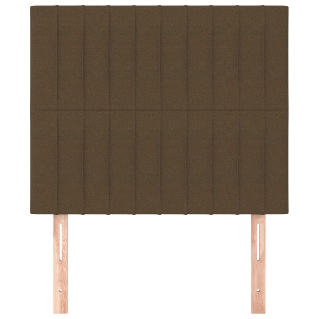 sengegavl mørkebrun 100x5x118/128 cm stof