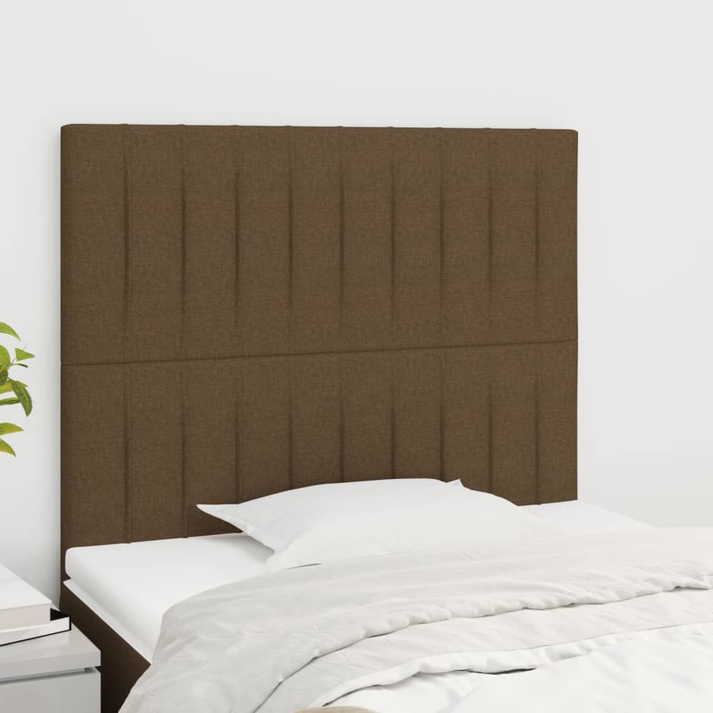 sengegavl mørkebrun 100x5x118/128 cm stof