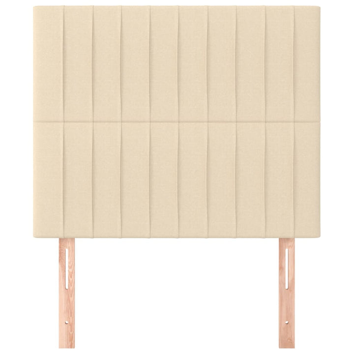 sengegavl cremefarvet 100x5x118/128 cm stof