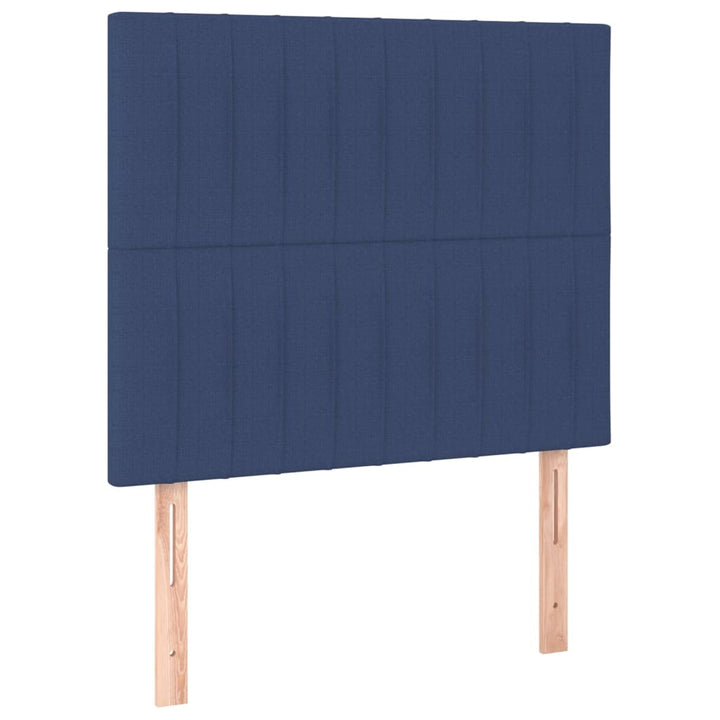 sengegavl blå 100x5x118/128 cm stof