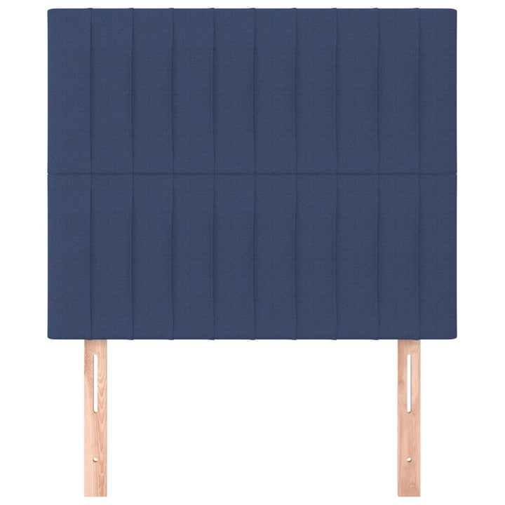 sengegavl blå 100x5x118/128 cm stof