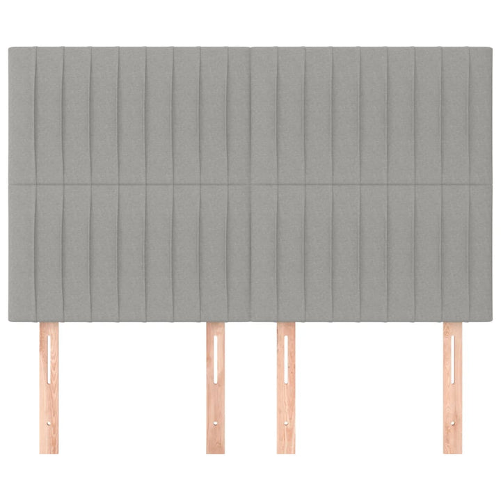 sengegavl lysegrå 144x5x118/128 cm stof