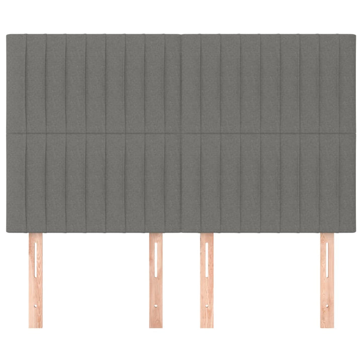 sengegavl mørkegrå 144x5x118/128 cm stof