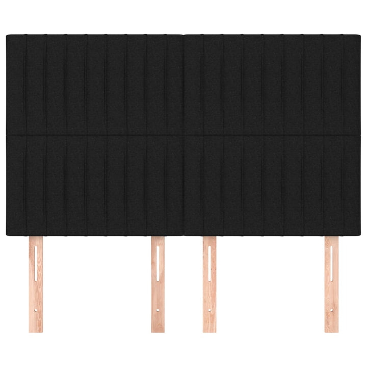 sengegavl sort 144x5x118/128 cm stof