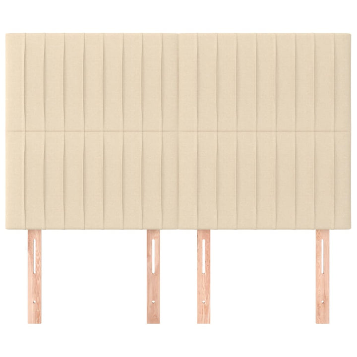sengegavl cremefarvet 144x5x118/128 cm stof