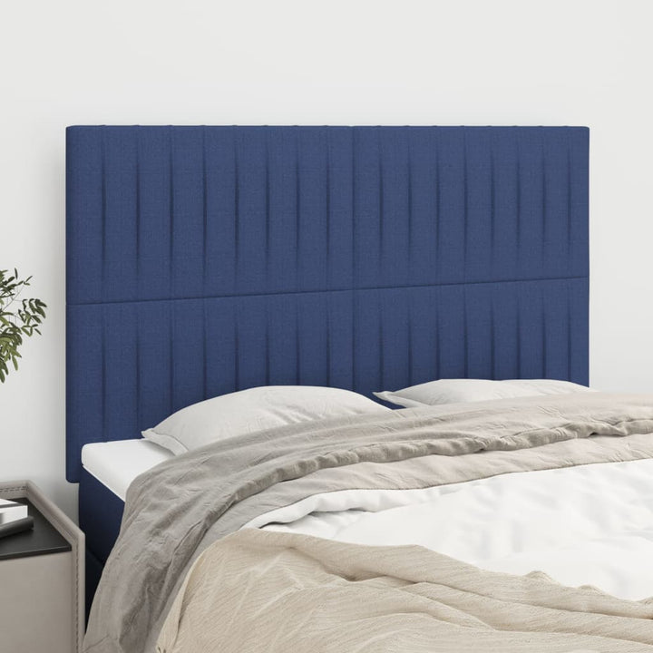 sengegavl blå 144x5x118/128 cm stof