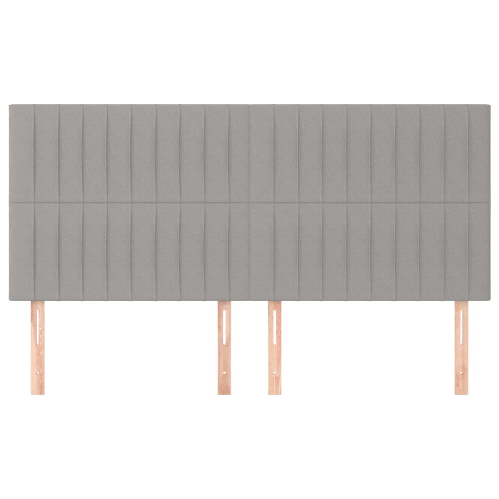 sengegavl lysegrå 160x5x118/128 cm stof