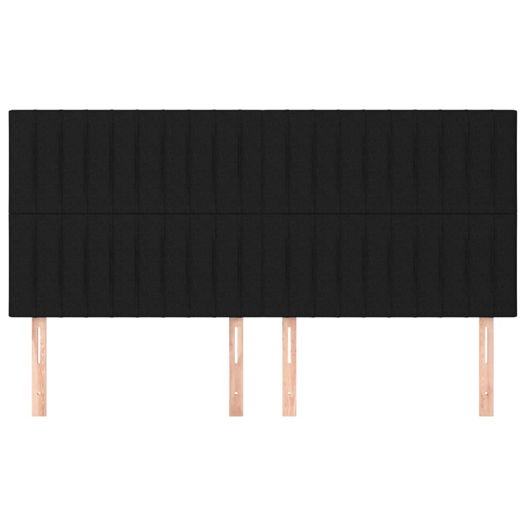 sengegavl sort 160x5x118/128 cm stof