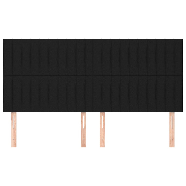 sengegavl sort 180x5x118/128 cm stof